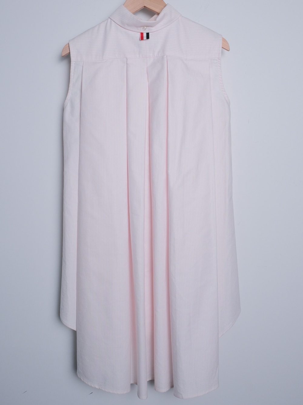 Thom Browne Pink Sleeveless Pleated Blouse Dress Shirt IT 38 Made in Italy Rare